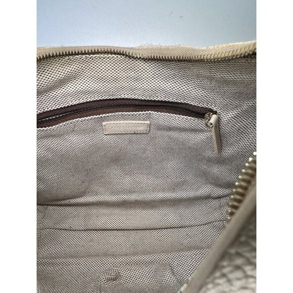 DOONEY & BOURKE DB Cream Canvas Leather Hobo Shoulder Bag Handbag Purse - Picture 7 of 10